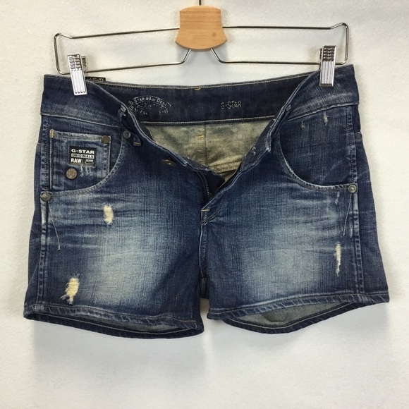 G-Star Raw 3301 Denim Arc Shorts Distressed Faded - Picture 3 of 15